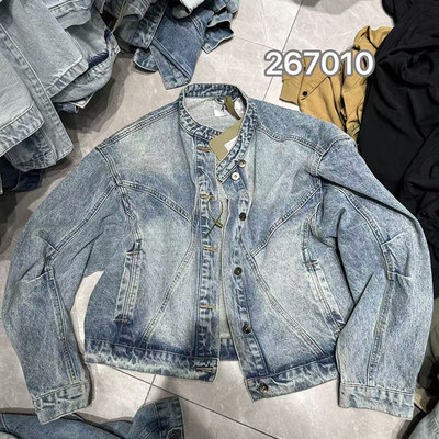 和家267010复古风宽松牛仔外套女蓝色翻领长袖短外套春秋2026上衣