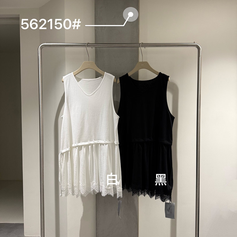 becabeau奢佑562150蕾丝花边背心裙女宽松显瘦百搭叠穿背心2026秋图片