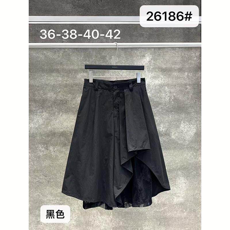 小辫子26186高腰不规则休闲裤女宽松五分裤黑色显瘦直筒裤2026夏