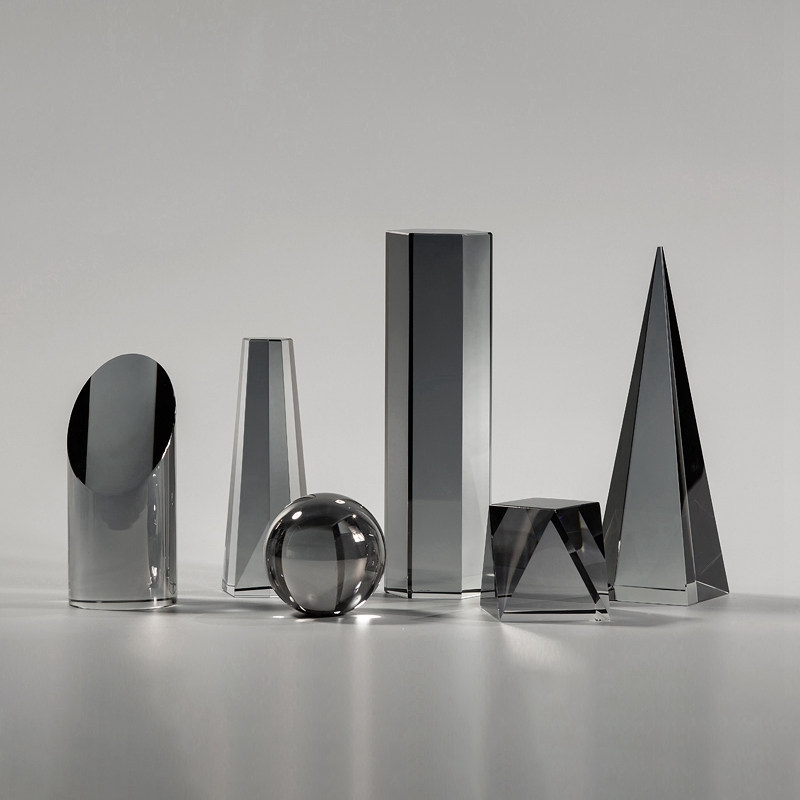 现代简约轻奢几何形磨砂水晶球极简透明圆锥摆件软装饰品桌面摆设,家居饰品,装饰摆件,淘宝优惠券,粉丝福利购,淘宝优惠卷