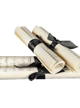 北欧创意英文乐谱书卷道具样板房间书房摆设现代软装饰品道具摆件