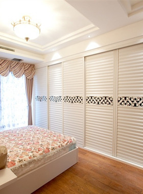 特价定制衣柜门推拉门移门百叶门木塑海浪钛镁合金滑移门柜门定做