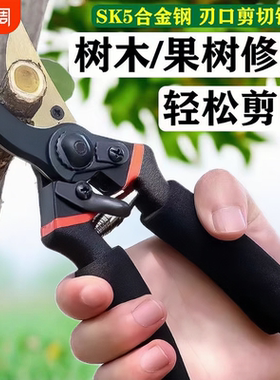 绿松精工SK5钢强力园艺剪省力修枝剪园林花木果树嫁接剪专用工具