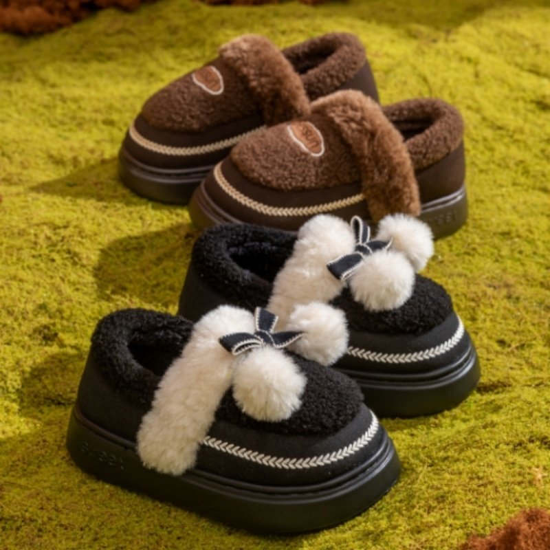 棉拖鞋女士秋冬季厚底防滑室内