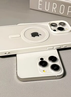亚克力无线磁吸适用苹果16/15promax手机壳iPhone14肤感12/13潮男新款15pro简约13男女款12pro时尚14pm防摔11