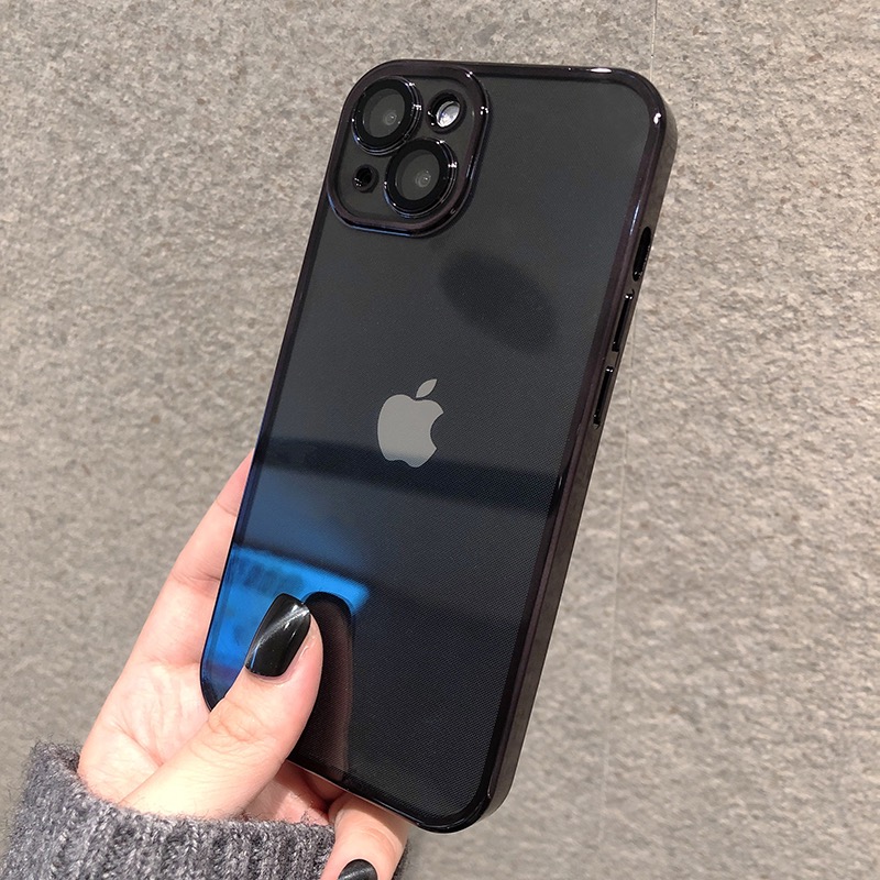 不掉漆电镀亚克力适用于苹果13手机壳新款iphone14自带镜头膜透明12promax男士11pro简约高级感ipX保护套女xr