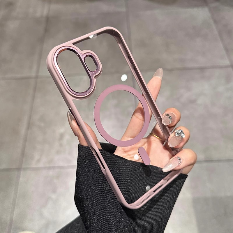 高级感强磁充电简约适用苹果16promax手机壳透明iPhone15/14软边保护壳15promax时尚13pro防摔12PM男女硬壳11