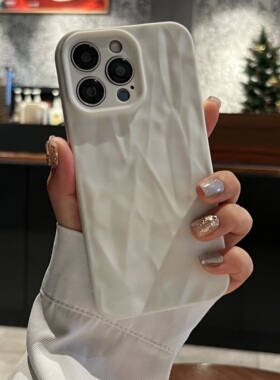 高级肤感褶皱适用iPhone15promax手机壳苹果13pro多巴胺配色14promax硅胶11小众12网红同款xr/xs个性创意套