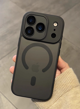 自带镜头膜适用iphone17promax手机壳磨砂苹果16pro磁吸壳15防摔14PM全包13新款12肤感11magsafe保护套Air软