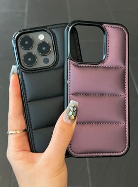 潮牌秋冬创意羽绒服适用iphone17promax苹果15手机壳16pro新款14pro硅胶小众13情侣12保护套全包防摔软壳男女