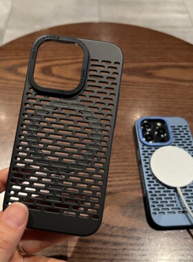 磁吸充电适用iphone15promax手机壳新款苹果14pro超薄硬壳13透气散热12磨砂max肤感ip16镂空14PM防摔11保护套