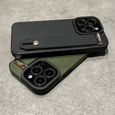 新款腕带小羊皮手机壳