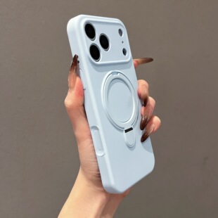 肤感液态硅胶支架Magsafe磁吸适用苹果17promax手机壳iPhone16pro新款15全包纯色14简约软13情侣防摔12保护套