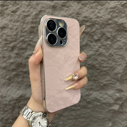 绒布款电镀边适用苹果16pro手机壳苹果15promax高级感iPhone14带镜头膜13硬壳12男女15带镜头膜14防摔保护套