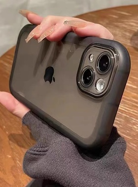 高端透黑适用14pm苹果13手机壳13promax镜头全包13pro黑色iphone12情侣11透明苹果14保护套xs高级max软壳plus