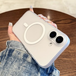 【薄如隐形不发黄】适用苹果16手机壳新款超薄iphone16promax磁吸磨砂15高级感全包防摔14透明13简约12白色11