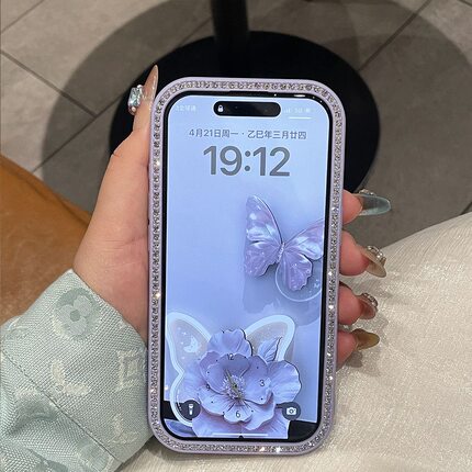 适用苹果16新款双面点钻16promax手机壳iphone15pro新款13高级感12可爱11保护套14promax全包透明防摔15plus