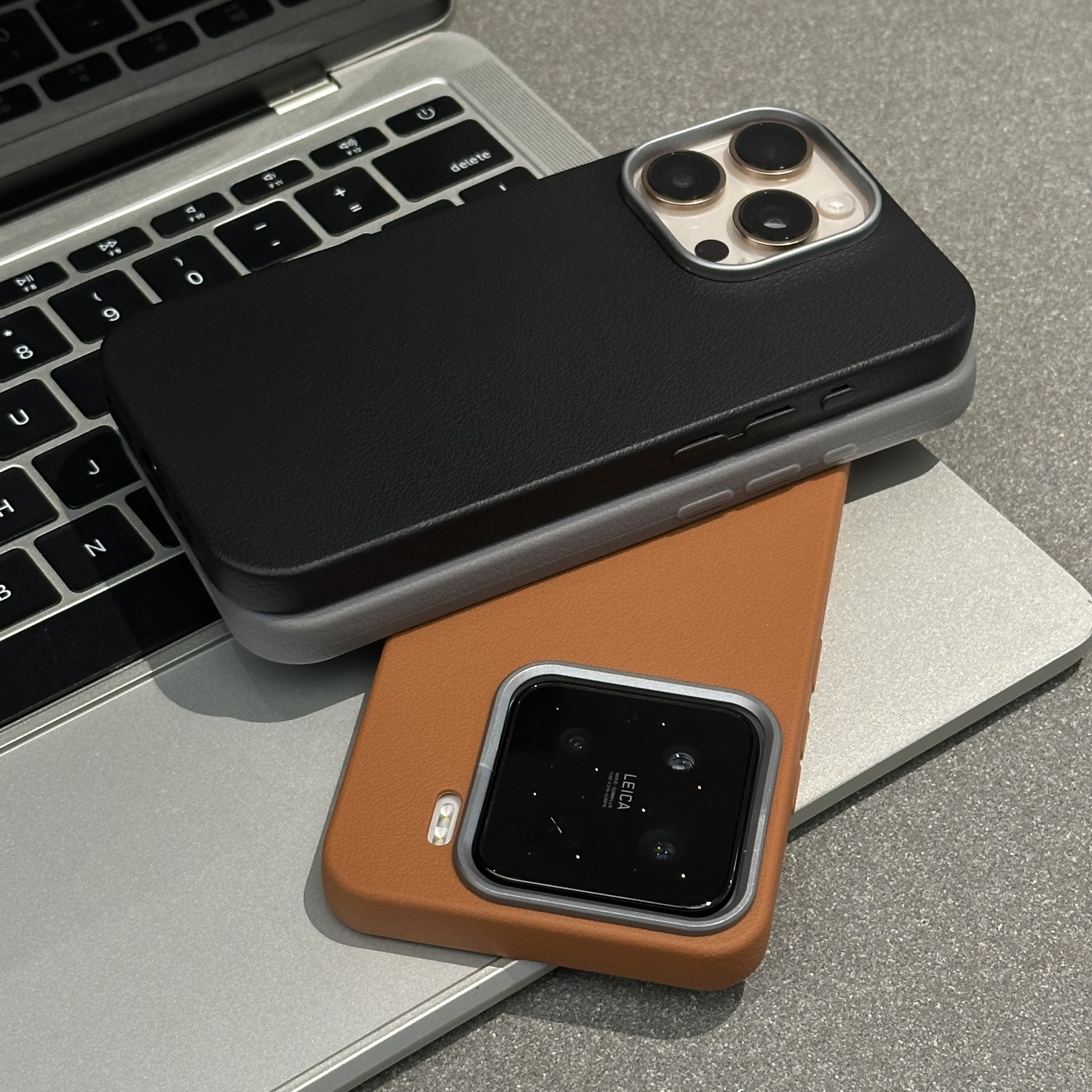 简约纯色素皮纹适用苹果手机壳