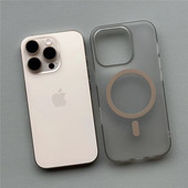 沙漠金磁吸适用苹果13手机壳iPhone16promax透明14硬15女11超薄高级12保护套 小红书爆款 薄如隐形 不发黄