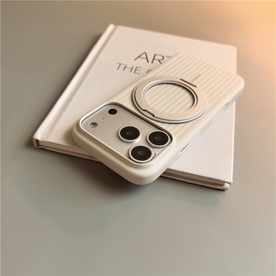 白色磨砂瓦楞纹磁吸支架壳