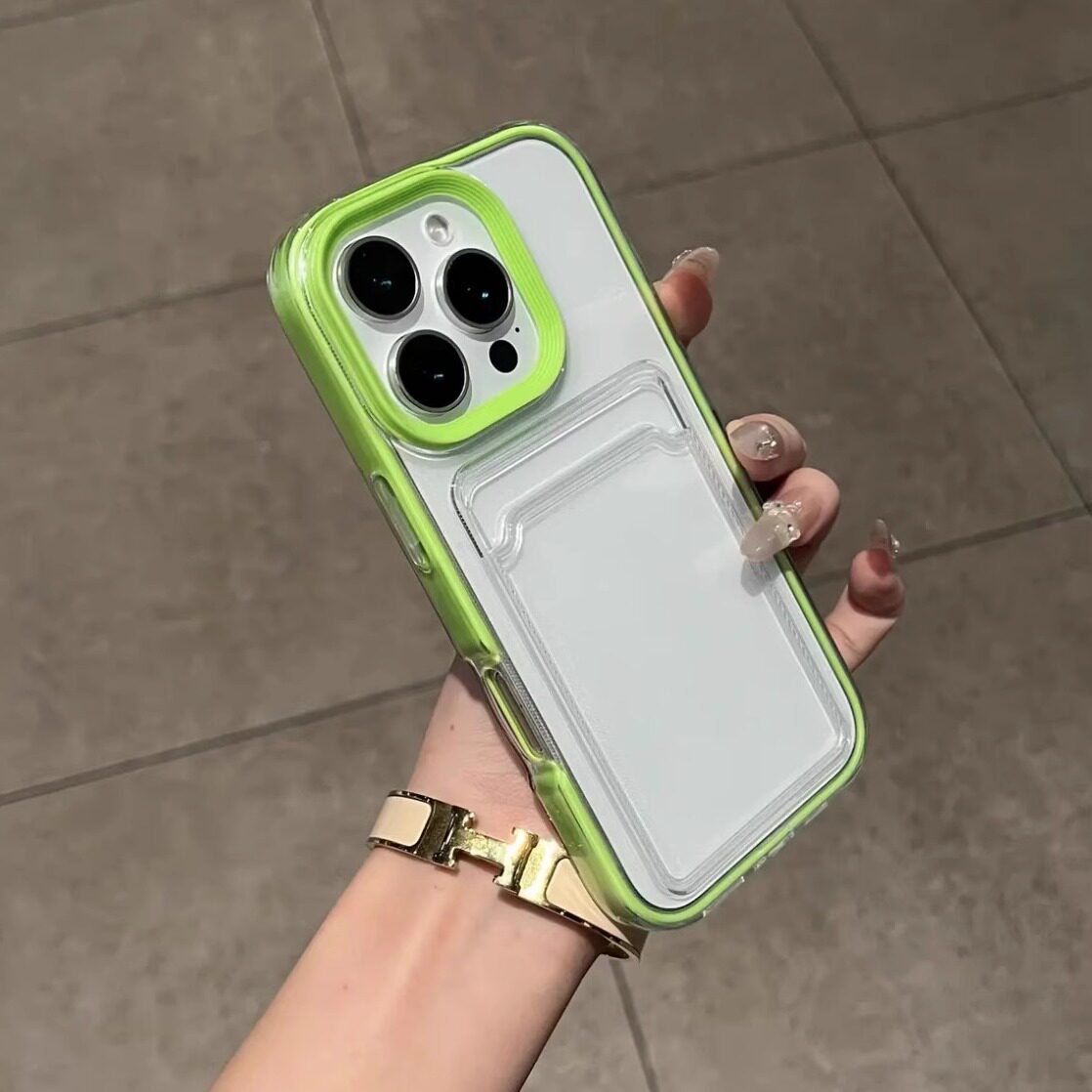 新款简约卡包三合一糖果色彩色边框适用iPhone16promax手机壳苹果15全包高级感简约13软壳14plus小众12/11/xr