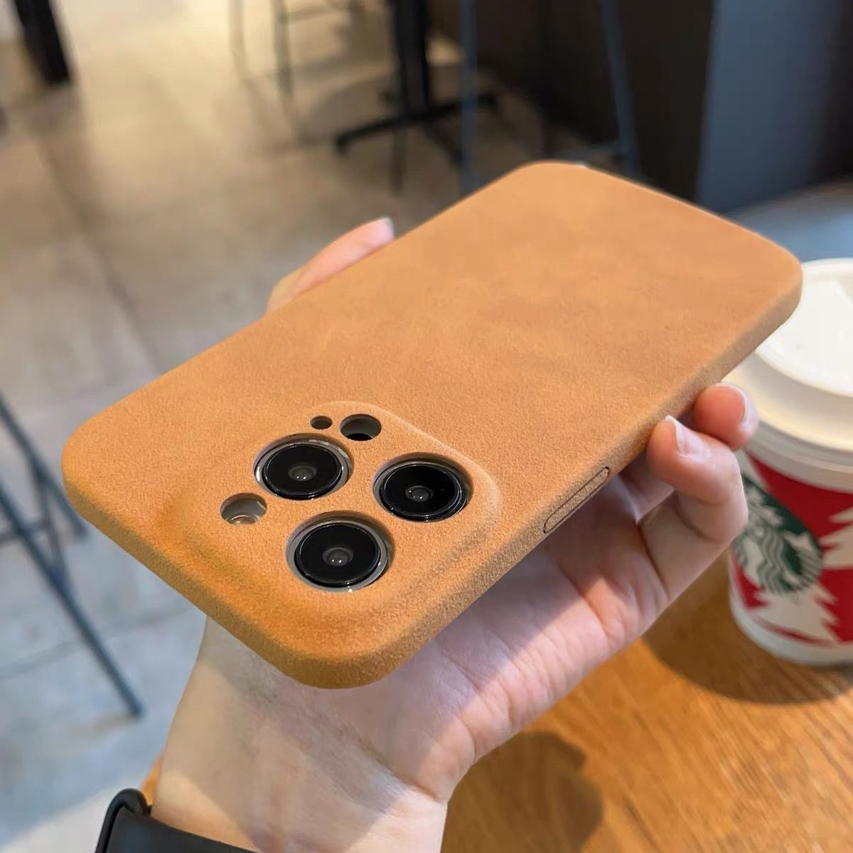 秋冬爆款翻毛皮适用苹果16promax手机壳新款iPhone14ProMax全包13简约15纯色12超薄简约防摔15plus男女高级感