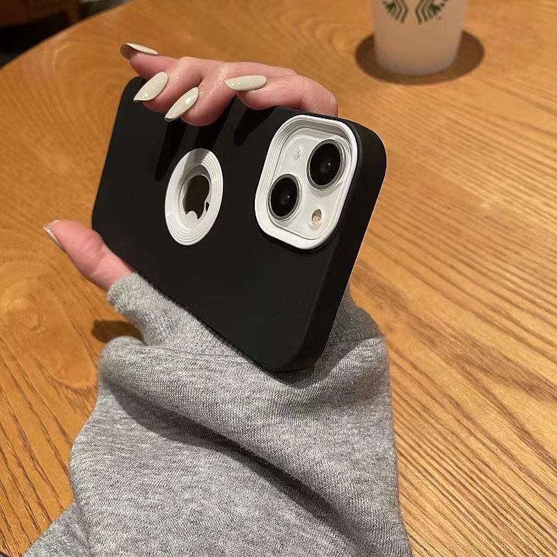 适用简约纯色苹果14手机壳小红书爆款12高级11漏标iPhone13promax全包13Pro防摔保护套xs男女xr镂空78撞色max