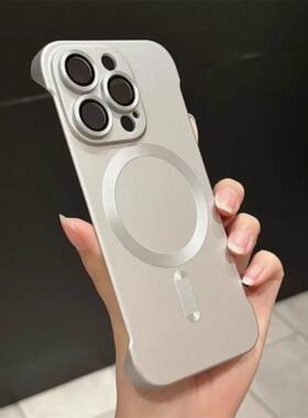适用于苹果16手机壳iphone16promax超薄无边框15promax新款magsafe磁吸plus男女14pro自带镜头膜13全包12电镀