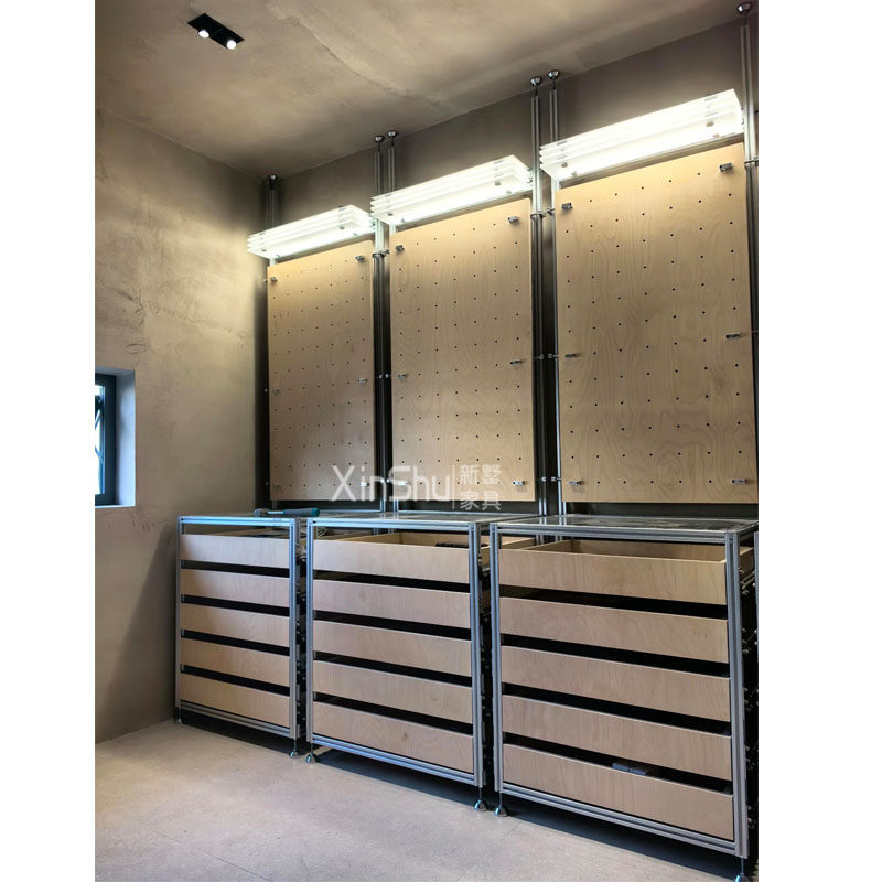 饰品展示柜服装店移动玻璃文件柜墙上洞洞板陈列架流水台展柜
