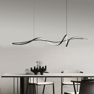 餐厅吊灯现代简约创意艺术造型一字长条极简个性 饭厅主灯2026新款
