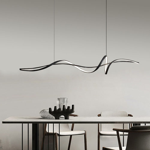 餐厅铝材现代简约个性长条吊灯