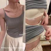 升级版 打底上衣8839 承托力珍珠蛋白纯色百搭吊带背心带胸垫修身