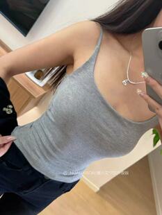 升级款 修身 显瘦带胸垫一体打底衣美背背心 WGS702 莫尔吊带女新款