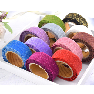 晓巧布韩国进口金银丝线单面秋冬款丝绒手工diy蝴蝶结发夹织带