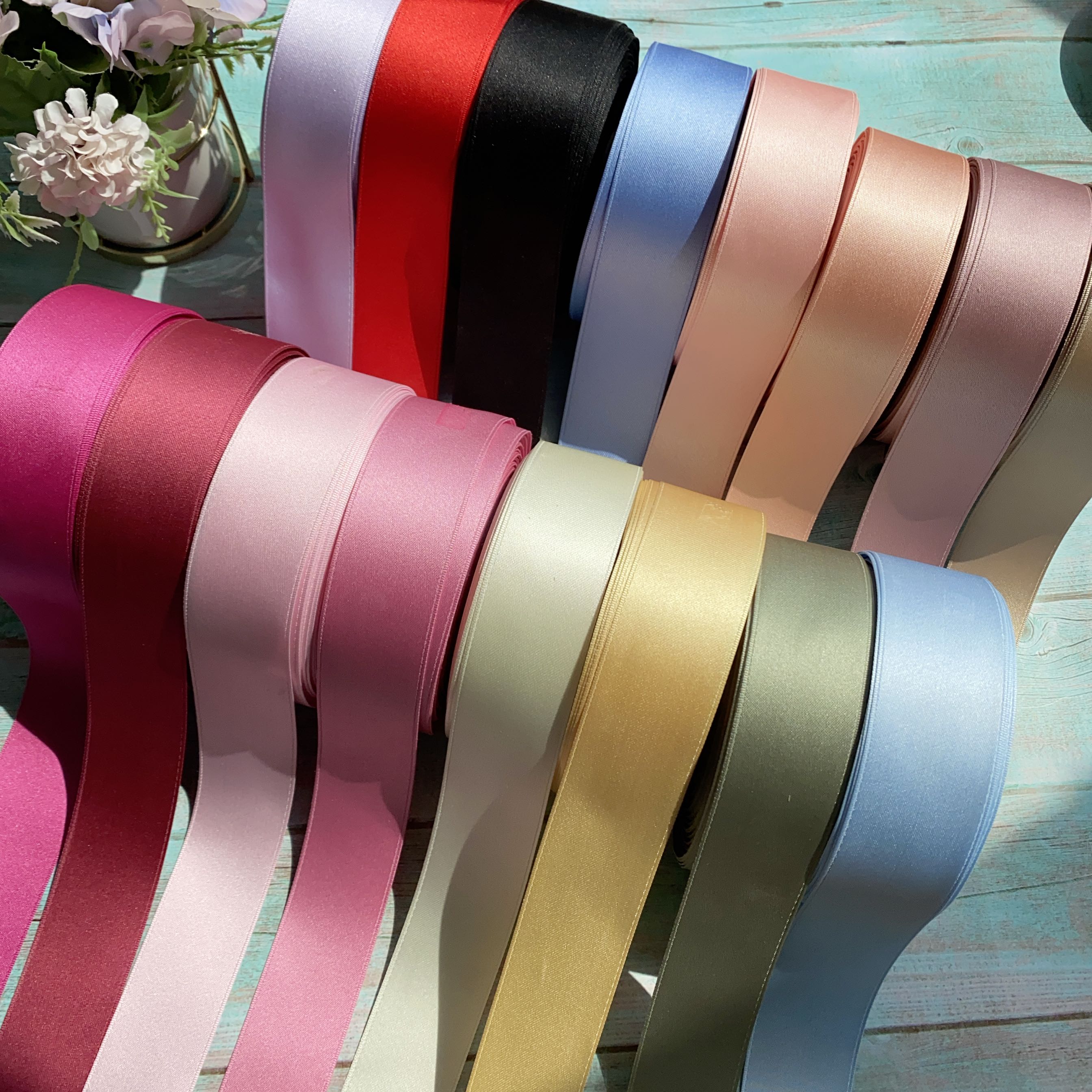 韩国进口双面哑光缎带4cm宽手工diy儿童蝴蝶结发夹饰品礼物丝带