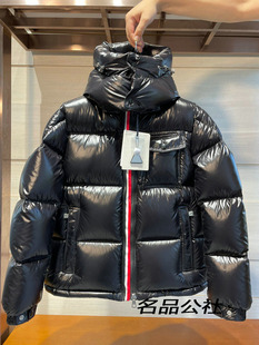 欧美大牌外贸高端女装连帽羽绒服白鹅绒彩虹条男女同款上衣外套女