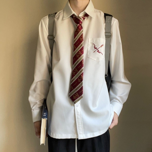 以神之名|DK男女白色日系短袖长袖衬衫赠同款领带