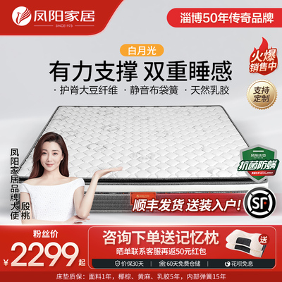 凤阳家用席梦思天然乳胶黄麻床垫静音独立弹簧儿童护脊垫双用定制