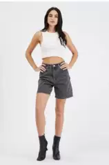 Australian Ab Series, Italian Fabric, Thick Fabric, Women's Non-Stretch Five-Point Pants A594