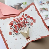 创意简约花束贺卡 送长辈恩师感谢卡生日邀请函 原创花卉祝福卡片