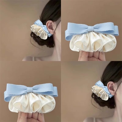 法式复古甜美蝴蝶结弹簧发夹