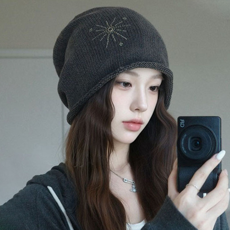 秋冬女款大头围显脸小堆堆帽
