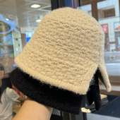 盆帽 简约百搭显脸小时尚 手工针织毛绒渔夫帽子女2026年秋冬季 新款