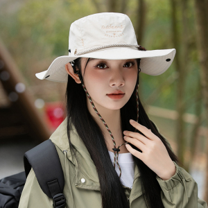 新款速干休闲户外登山帽子女遮阳徒步防晒帽子大帽檐防紫外线透气