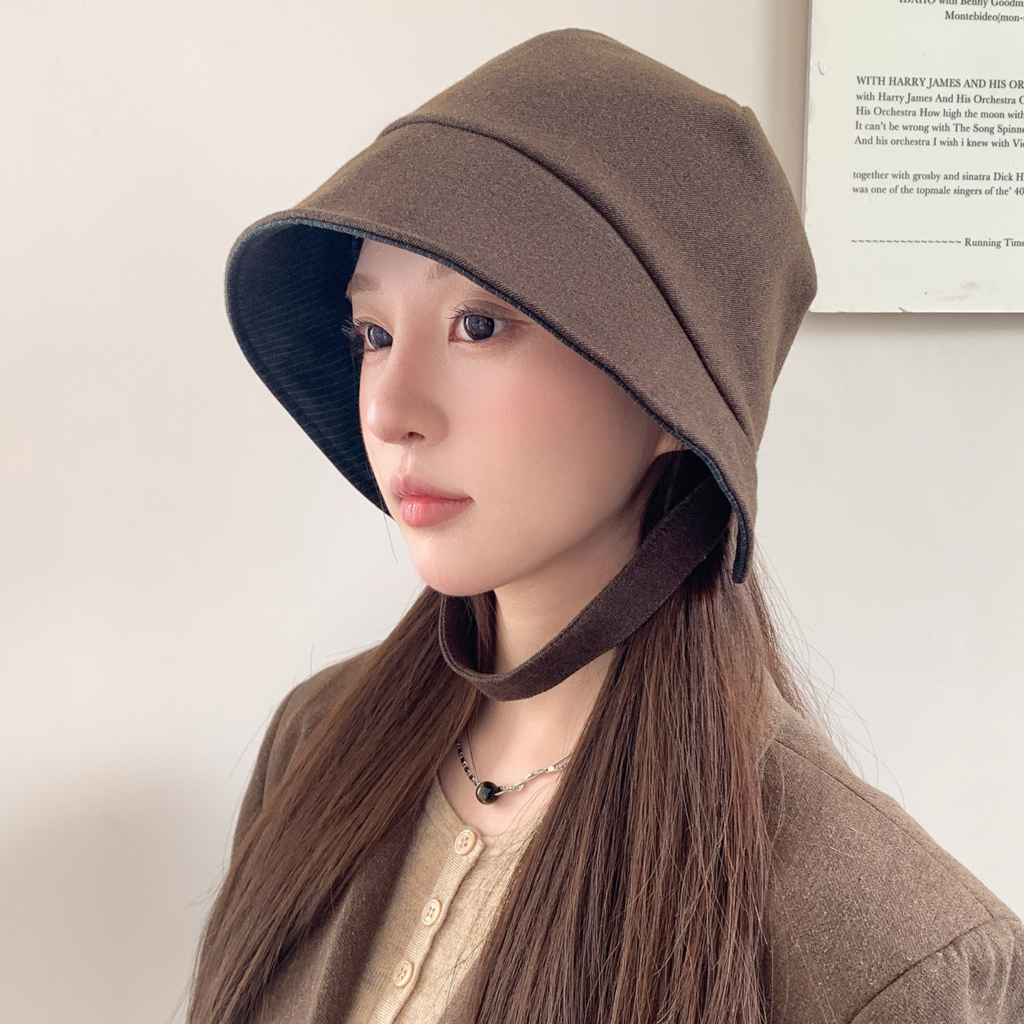 韩版简约宽檐显脸小渔夫帽女款