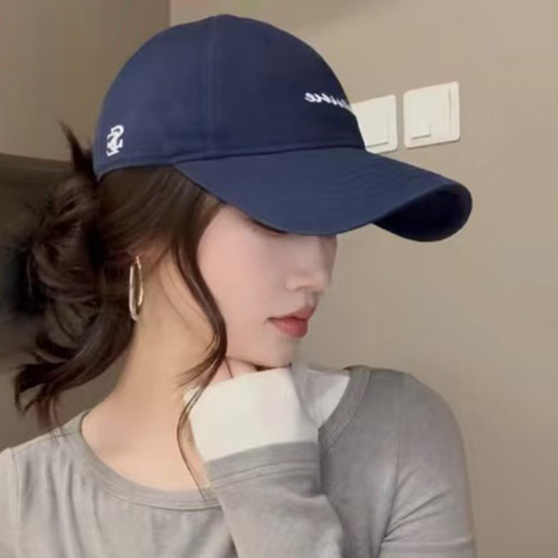 2026春夏新款复古刺绣棒球帽子女大头围宽檐显脸小休闲防晒鸭舌帽