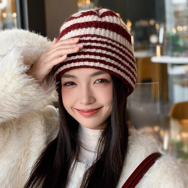 秋冬出游休闲无檐针织帽厂家直销