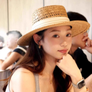 法式 度假风大帽檐防晒遮阳帽礼帽 复古老钱风镂空平顶草帽女款 夏季