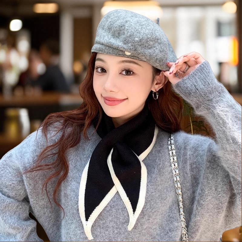 秋冬纯色边框休闲时尚女厂家直销