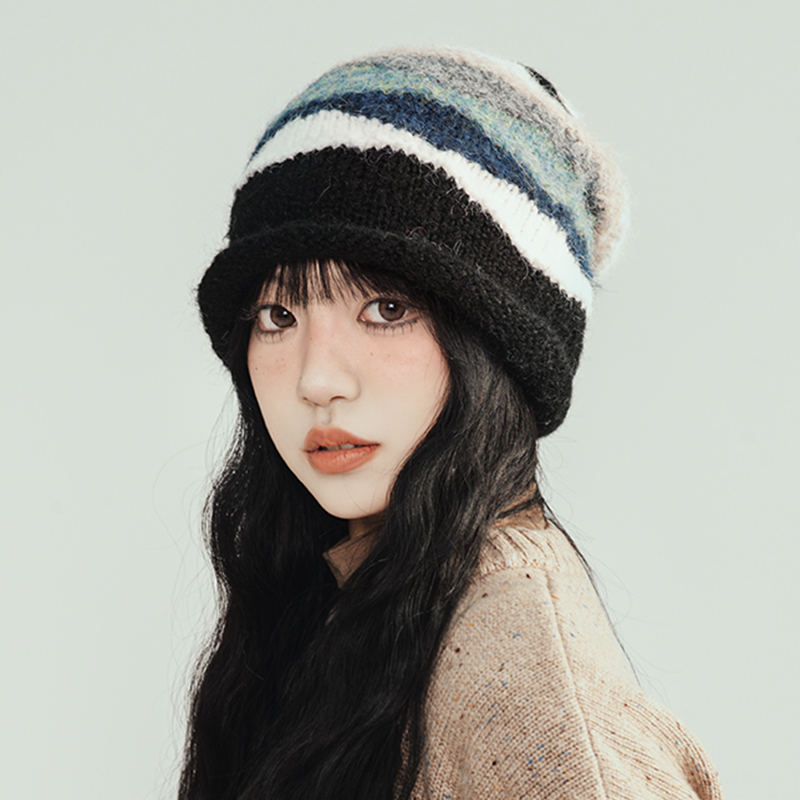 秋冬出游休闲无檐针织帽厂家直销
